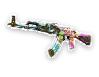 CS2 AK-47 Neon Rider z żywymi neonowymi kolorami i szczegółowymi ilustracjami graficznymi.