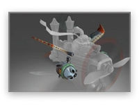 Mechaniczne latające urządzenie bojowe do Dota 2 z obracającymi się częściami i przemysłowym designem.